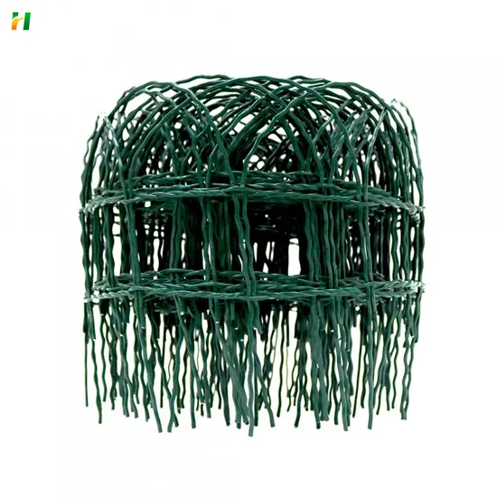 Cercado revestido del borde de la malla de alambre del césped del PVC del verde de la cerca de la frontera del jardín