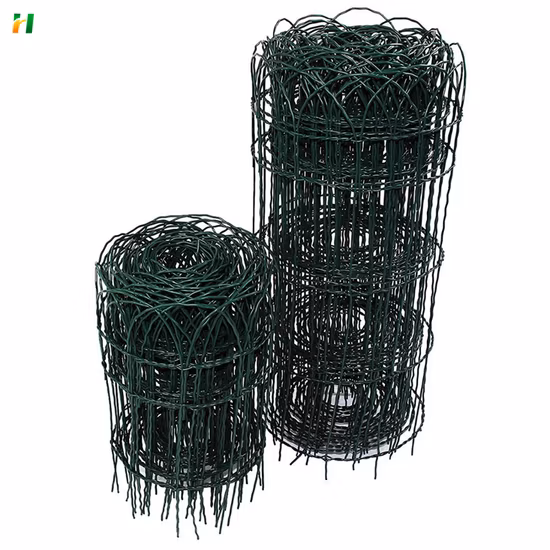 Cercado de borde de césped de alambre recubierto de PVC verde de valla fronteriza de jardín
